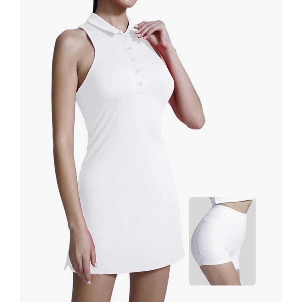 AugIris Golf Dress Size Small Sleeveless Button Up With Shorts Athletic NEW GG